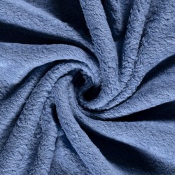Tissu coton teddy bleu jeans