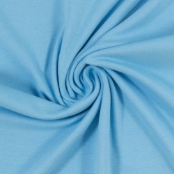 Tissu bord côte bleu ciel