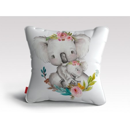 Panneau pour coussin petit koala fleurs