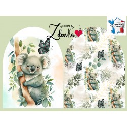 Panneau éponge de bambou gant de toilette petit koala eucalyptus