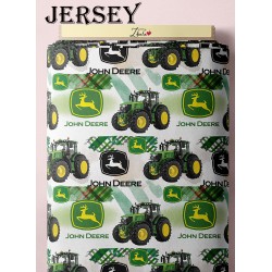 Tissu jersey tracteur vert