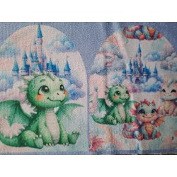 Panneau éponge de bambou petit dragon coloré