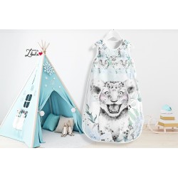 Panneau minky prêt a coudre gigoteuse safari pastel, tigre