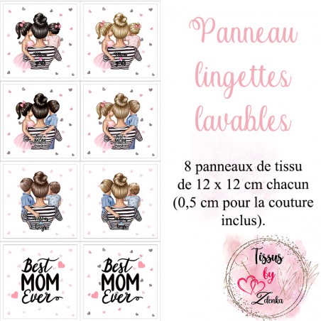 Panneau tissu pour lingettes lavables Meilleure Maman