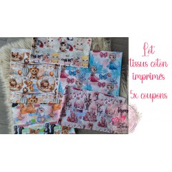 Lot de coupons tissus coton 5x