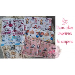 Lot de coupons tissus coton 5x