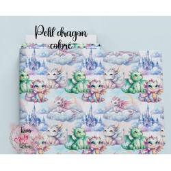 Tissu coton Petit Dragon Coloré