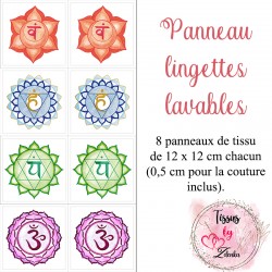 Panneau tissu pour lingettes lavables Chakra