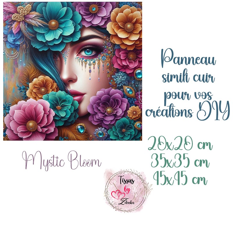 Panneau simili cuir Mystic Bloom  pour vos créations DIY