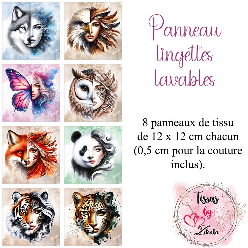 Panneau tissu pour lingettes lavables Mystic Fauna & Muse