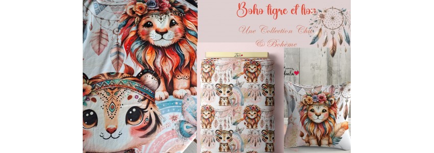 Collection Tissu Boho Tigre et Lion | Tissus by Zdenka